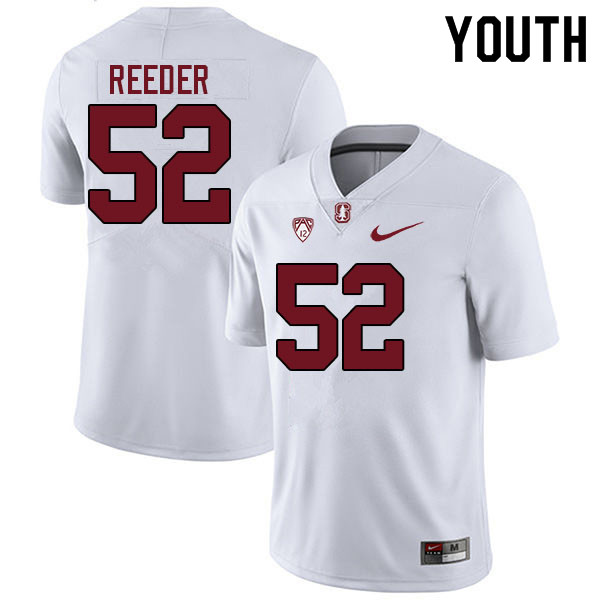 Youth #52 Duke Reeder Stanford Cardinal College Football Jerseys Sale-White - Click Image to Close